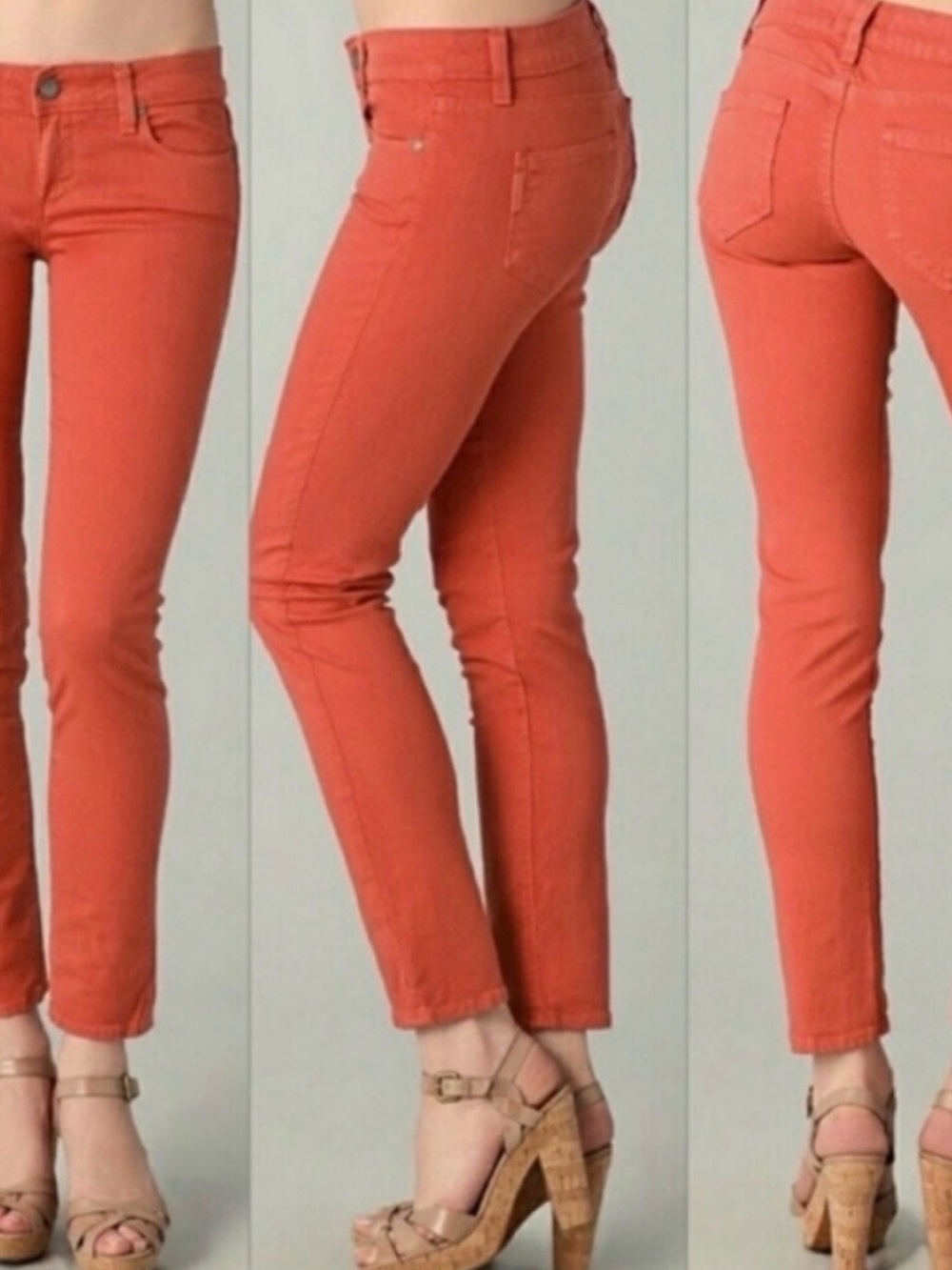 PAIGE Skinny Skyline Ankle Peg Jeans in Coral